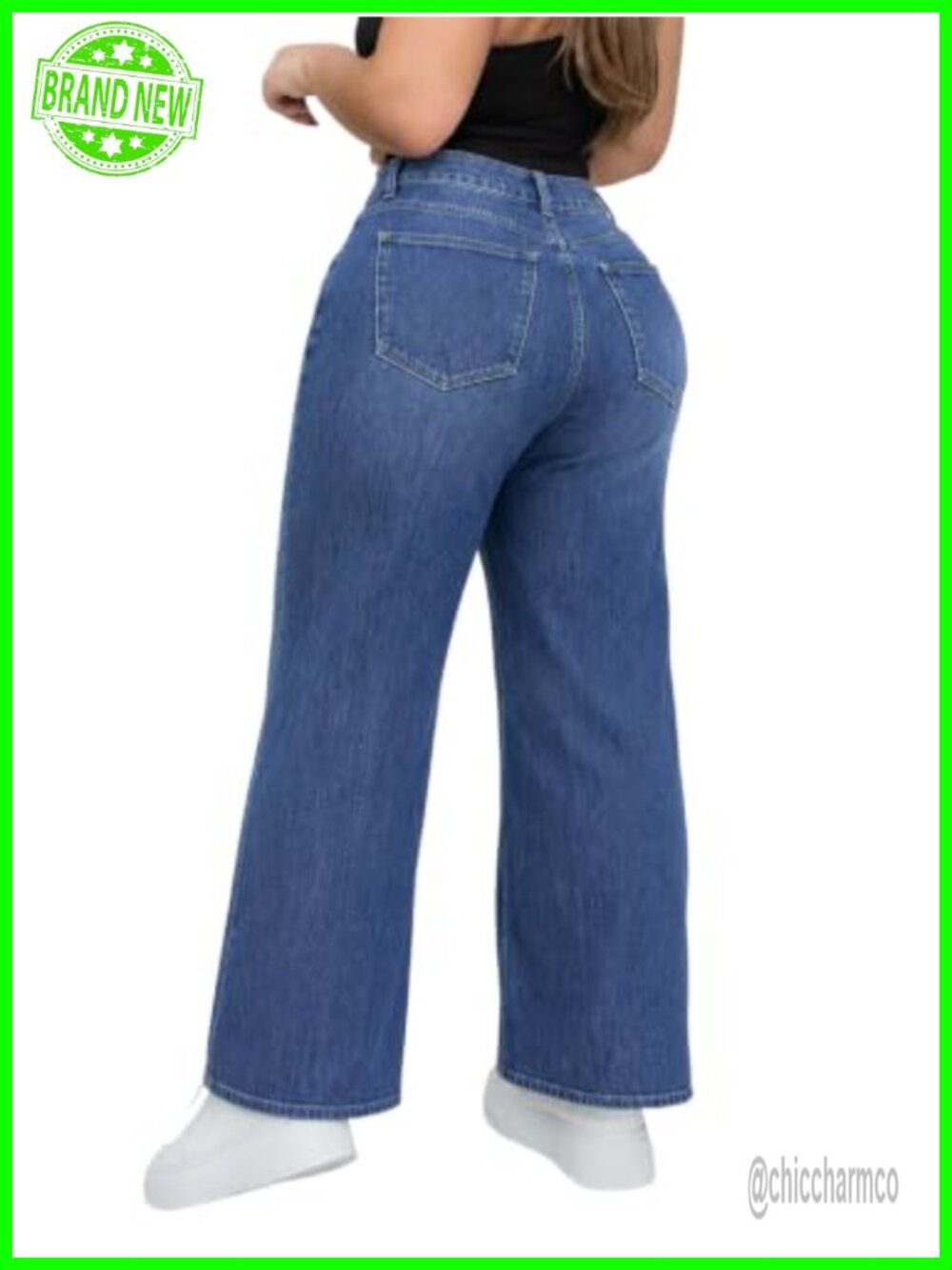 Plus Size Wide Leg High Rise Jeans Pintuck Rope Belt Casual